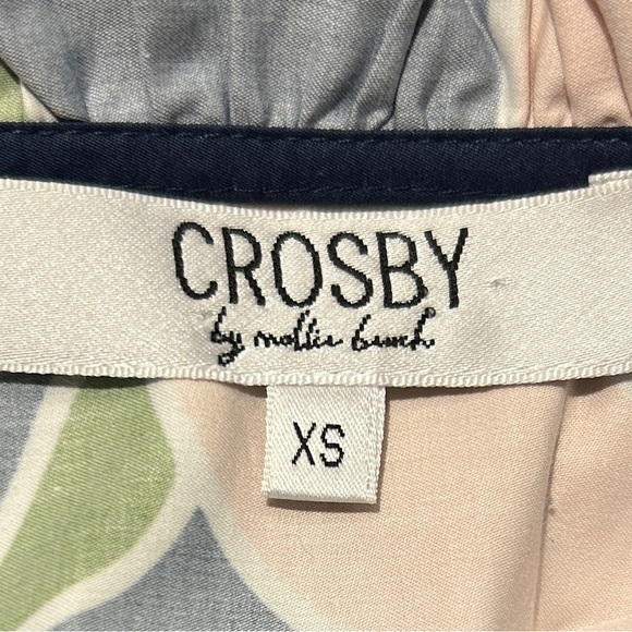 CROSBY By Mollie Burch Grady Top in Blue Lily sz XS Cotton Long Sleeve Ruffles - Picture 9 of 10